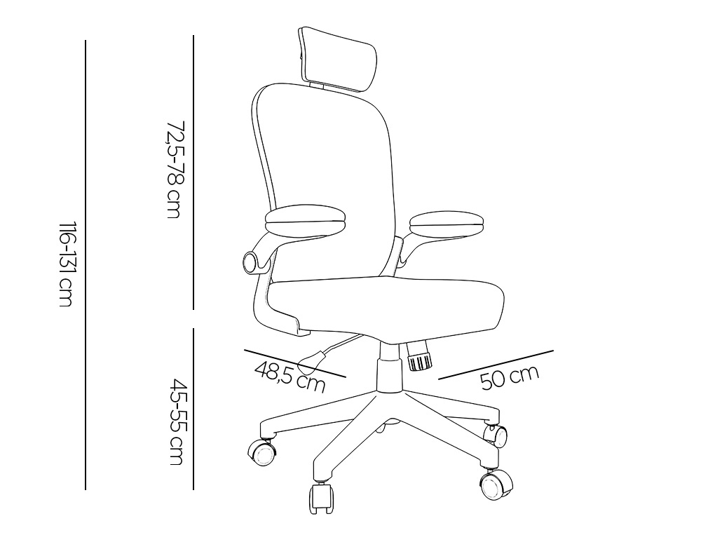 FAUTEUIL ERGONOMIQUE Q-CONNECT PALERMO MAILLE BASE NYLON HAUTEUR MAX 1300MM LARGEUR 630MM PROF 680MM NOIR ET BLANC