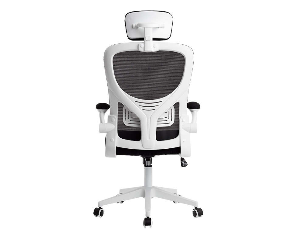 FAUTEUIL ERGONOMIQUE Q-CONNECT PALERMO MAILLE BASE NYLON HAUTEUR MAX 1300MM LARGEUR 630MM PROF 680MM NOIR ET BLANC