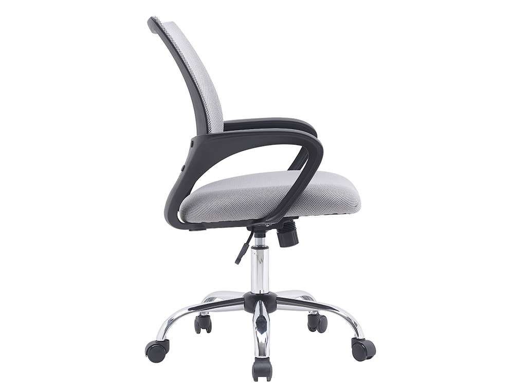 FAUTEUIL OPERATEUR Q-CONNECT SIENA MAILLE BASE METAL CHROME HAUTEUR MAX 1000MM LARGEUR 560MM PROF 570MM BLANC ET GRIS