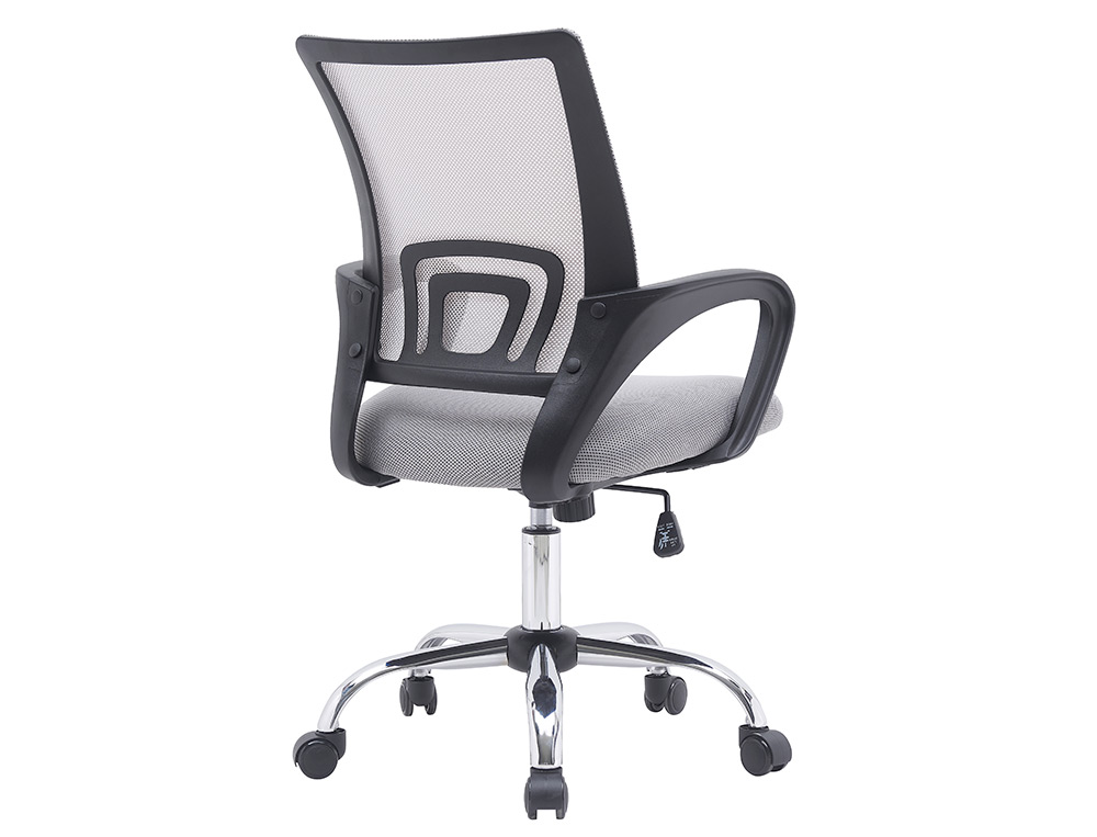 FAUTEUIL OPERATEUR Q-CONNECT SIENA MAILLE BASE METAL CHROME HAUTEUR MAX 1000MM LARGEUR 560MM PROF 570MM BLANC ET GRIS