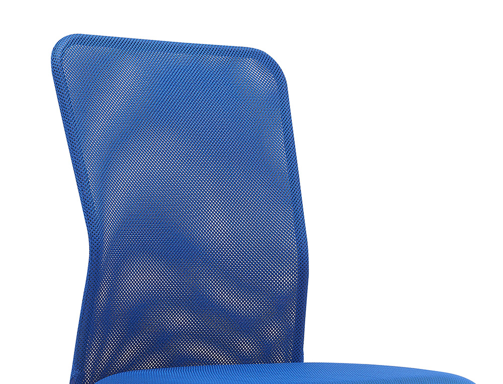 FAUTEUIL OPERATEUR Q-CONNECT PARMA MAILLE BASE METAL SANS ACCOUDOIRS HAUTEUR MAX 990MM LARGEUR 480MM PROF 590MM BLEU