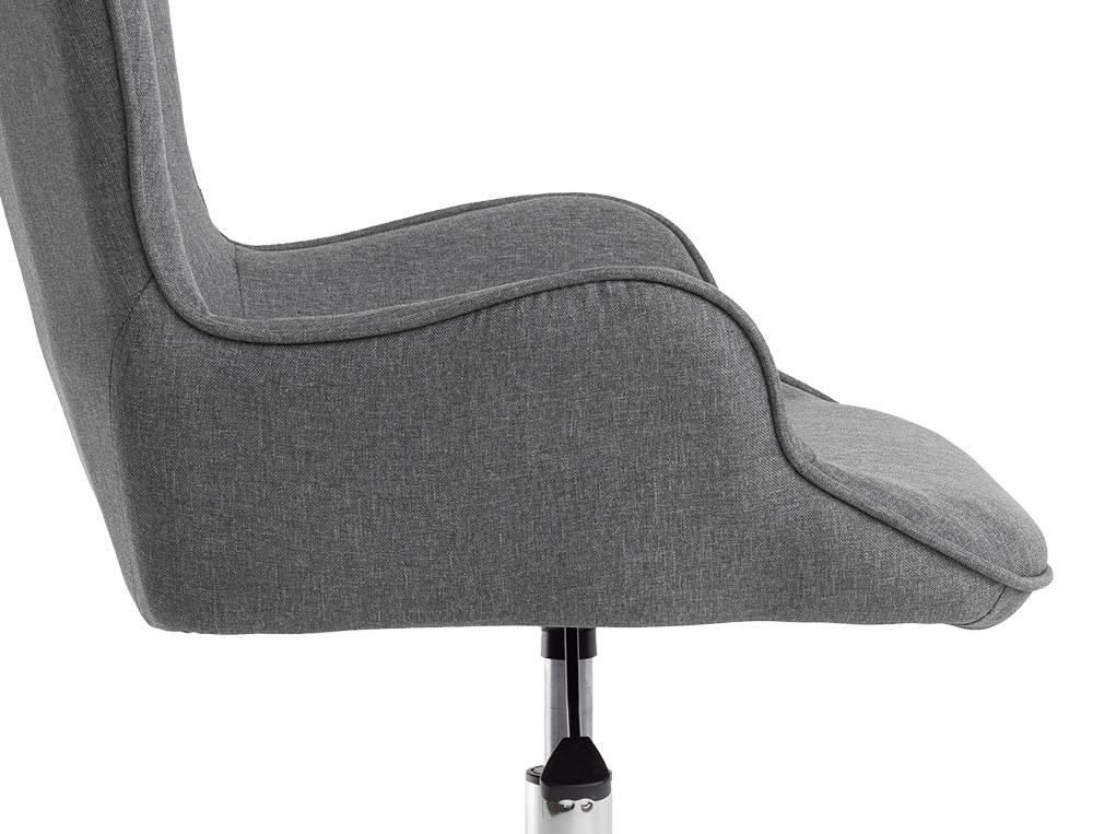FAUTEUIL BUREAU Q-CONNECT MESSINA RECOUVERT TISSU BASE METAL CHROME HAUTEUR MAX 960MM LARGEUR 570MM PROF 620MM GRIS
