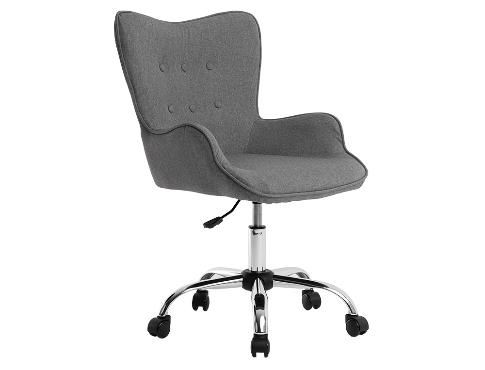 FAUTEUIL BUREAU Q-CONNECT MESSINA RECOUVERT TISSU BASE METAL CHROME HAUTEUR MAX 960MM LARGEUR 570MM PROF 620MM GRIS