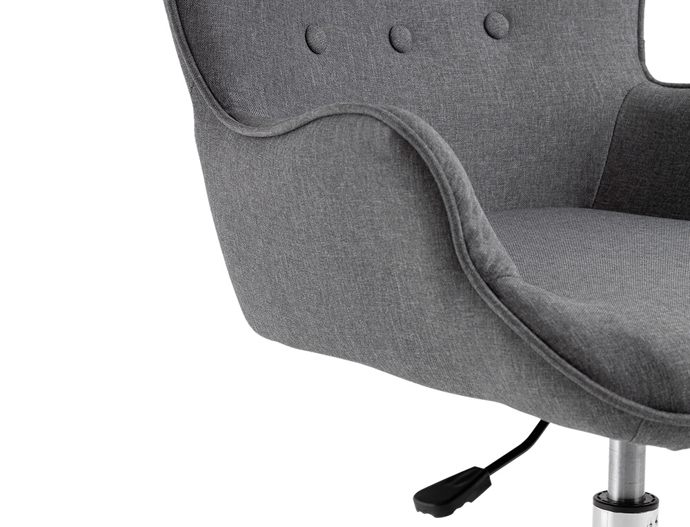 FAUTEUIL BUREAU Q-CONNECT MESSINA RECOUVERT TISSU BASE METAL CHROME HAUTEUR MAX 960MM LARGEUR 570MM PROF 620MM GRIS