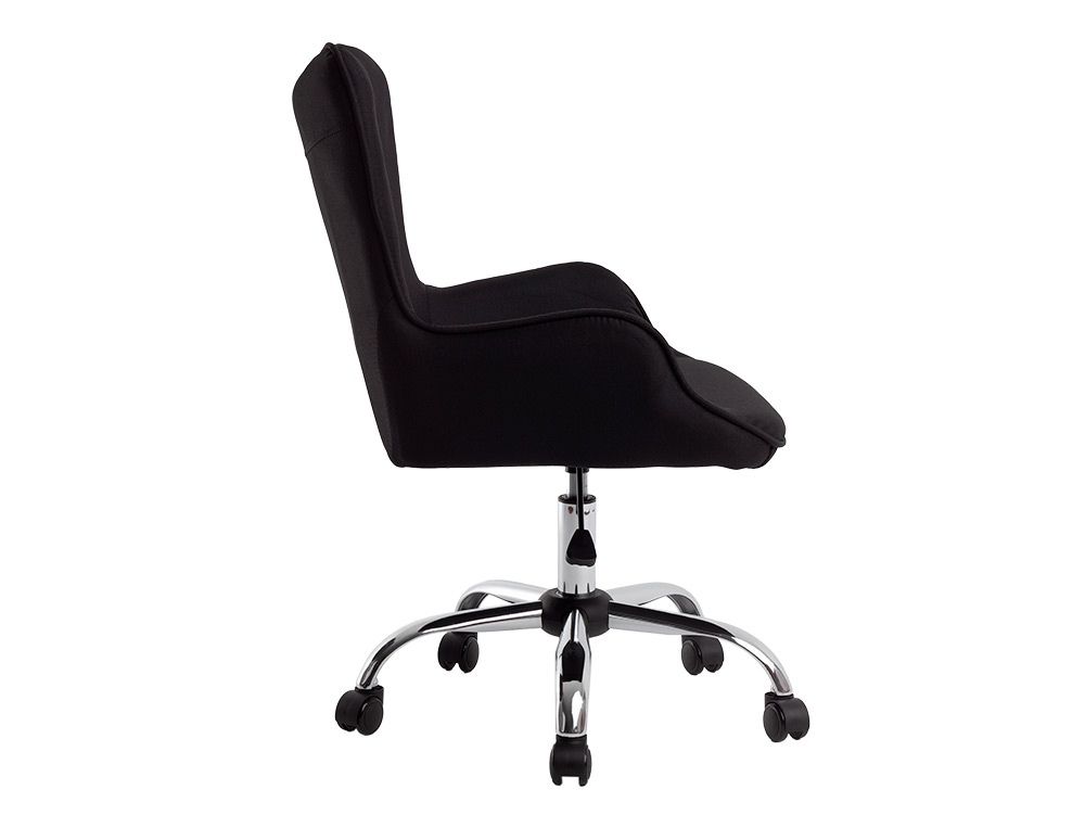 FAUTEUIL BUREAU Q-CONNECT MESSINA RECOUVERT TISSU BASE METAL CHROME HAUTEUR MAX 960MM LARGEUR 570MM PROF 620MM NOIR