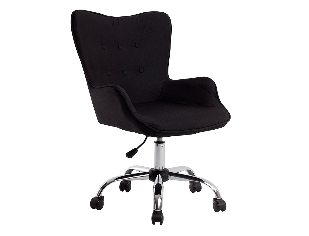 FAUTEUIL BUREAU Q-CONNECT MESSINA RECOUVERT TISSU BASE METAL CHROME HAUTEUR MAX 960MM LARGEUR 570MM PROF 620MM NOIR