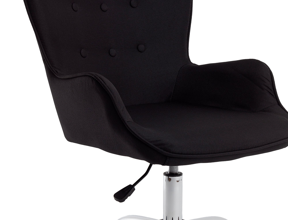 FAUTEUIL BUREAU Q-CONNECT MESSINA RECOUVERT TISSU BASE METAL CHROME HAUTEUR MAX 960MM LARGEUR 570MM PROF 620MM NOIR