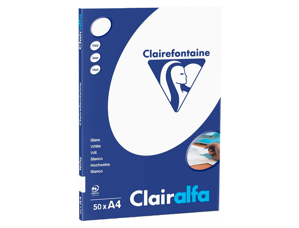 PAPIER CLAIREFONTAINE CLAIRALFA EXTRA BLANC A4 350G/M2 BLANCHEUR 170 OPACITÉ 93 RIGIDITÉ 135 TOUCHER SATINÉ 125 FEUILLES