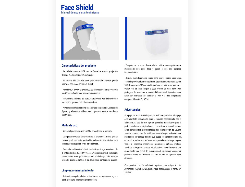 MASQUE FACIAL PROTECTEUR PREMIUM CERTIFIE CE