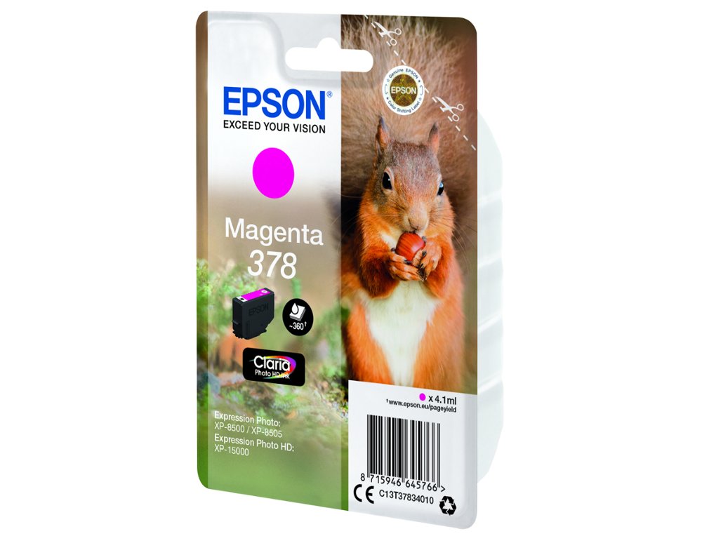 CARTOUCHE ENCRE EPSON 378 XP-8605 / 8606 / XP-15000 /   XP-8500 / 8505 COULEUR        MAGENTA 360 PAGES