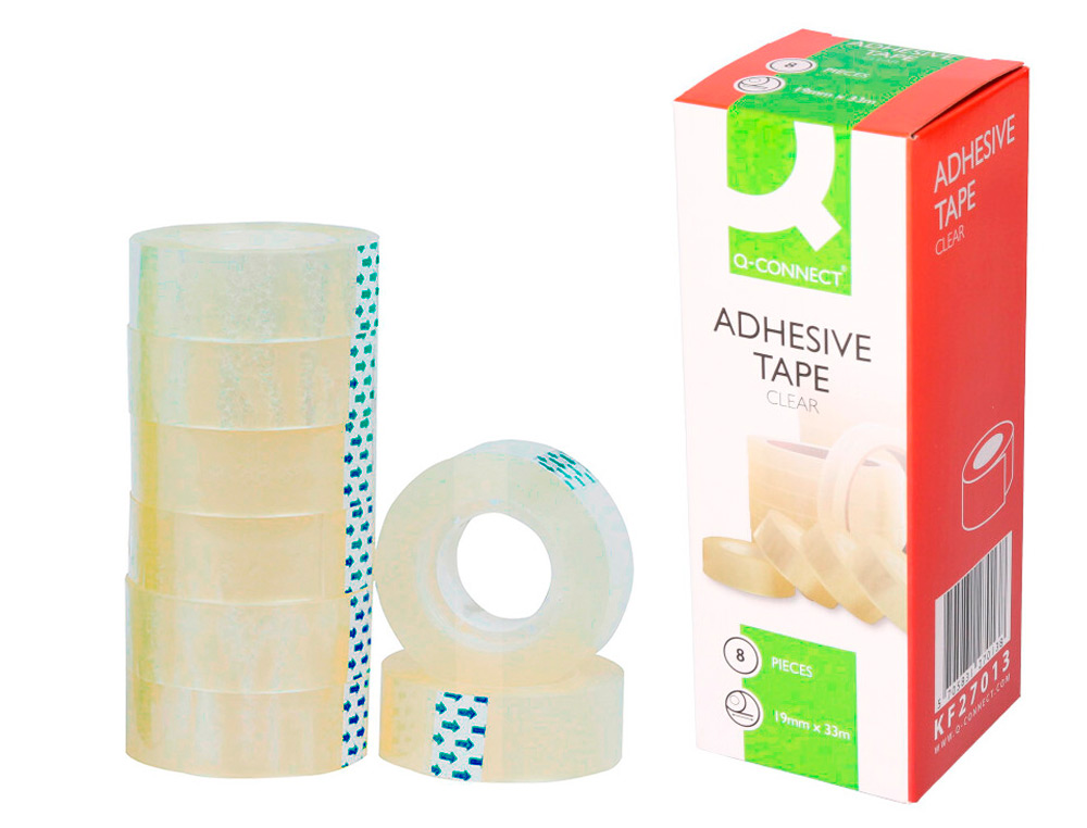 RUBAN ADHÉSIF Q-CONNECT ÉCONOMIQUE RÉSISTANT TRANSPARENT 19MMX33M