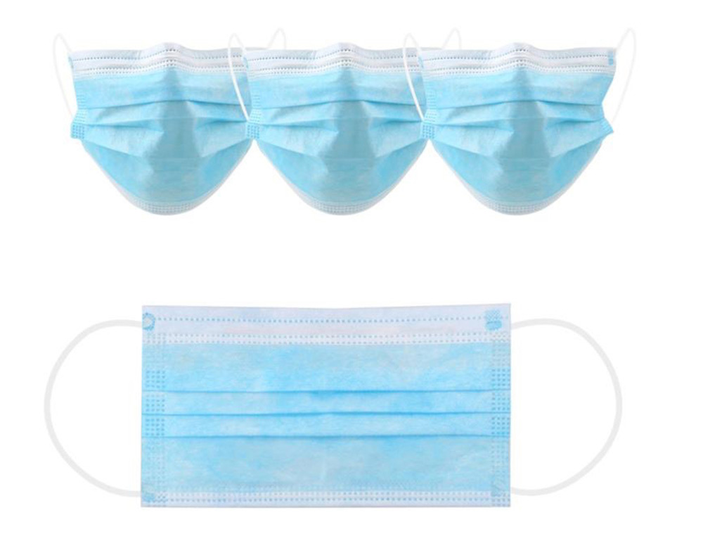 MASQUE JETABLE NORME CE EN 14683:2019+AC:2019 CLASS1 CHIRURGICAL À USAGE UNIQUE           COULEUR BLEU