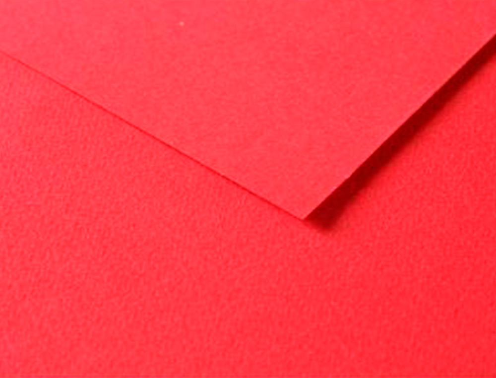 PAPIER DESSIN CLAIREFONTAINE A GRAIN 160G 1 SURFACE GRAINEE 1 LISSE 50X65CM PAQUET 25F COLORIS COQUELICOT