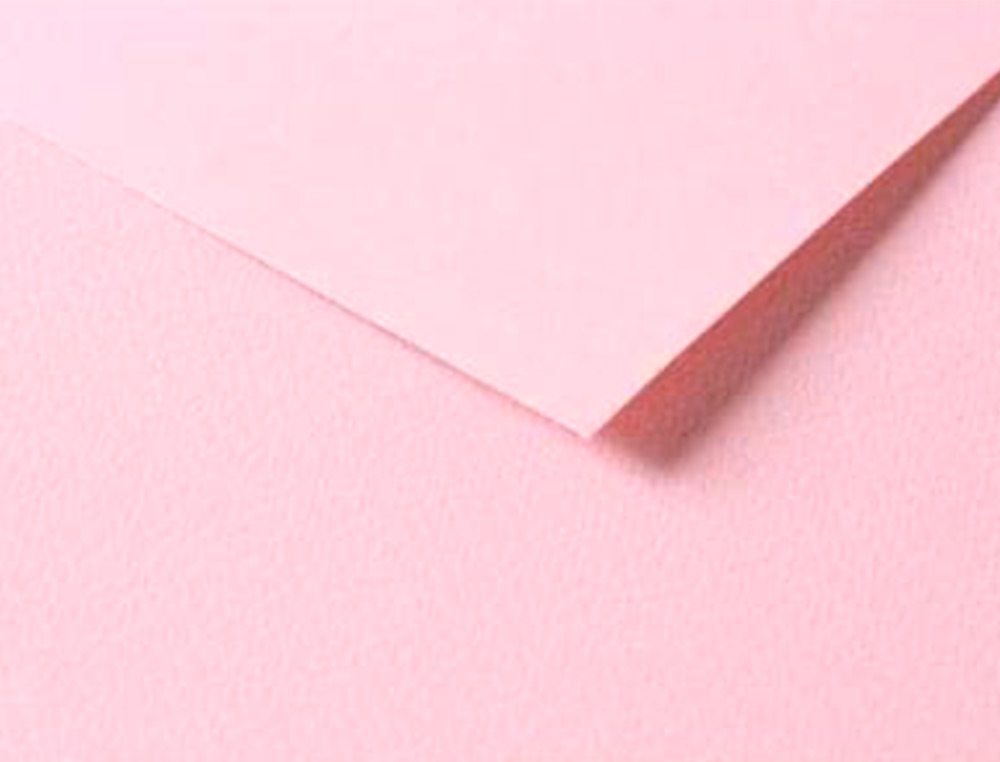 PAPIER DESSIN CLAIREFONTAINE A GRAIN 160G 1 SURFACE GRAINEE 1 LISSE 50X65CM PAQUET 25F COLORIS ROSE PALE