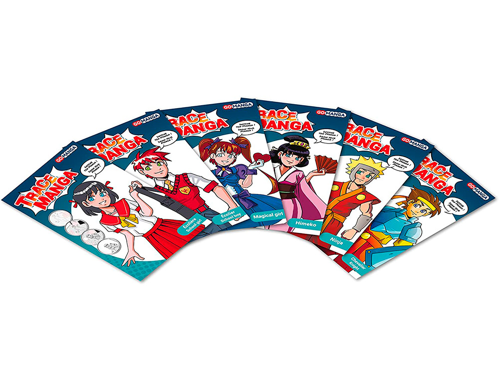 TRACE-MANGA GO MANGA 2 POCHOIRS SILHOUETTE A TRACER TENUE VESTIMENTAIRE ET ACCESSOIRES MODELE GARCON