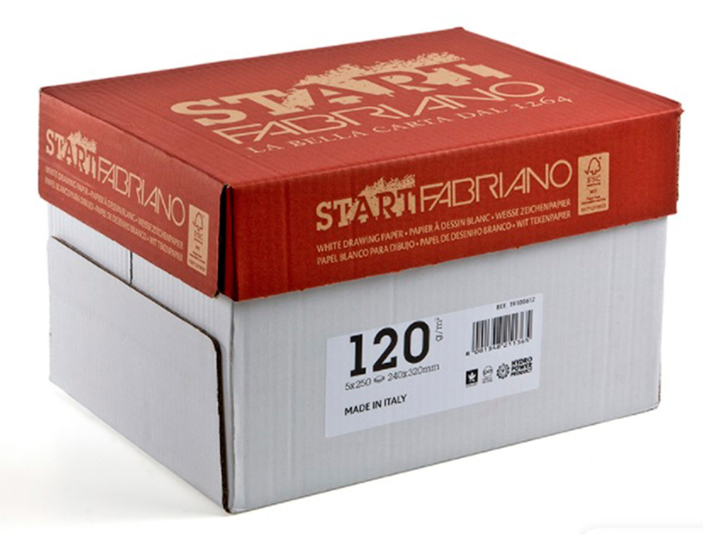 PAPIER DESSIN FABRIANO ST'ART 120G/M2 FORMAT A4 21X29,7CM 250 FEUILLES