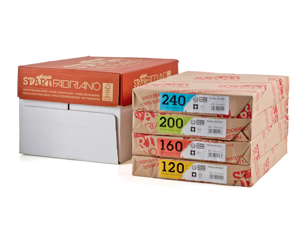 PAPIER DESSIN FABRIANO ST'ART 120G/M2 FORMAT A4 21X29,7CM 250 FEUILLES
