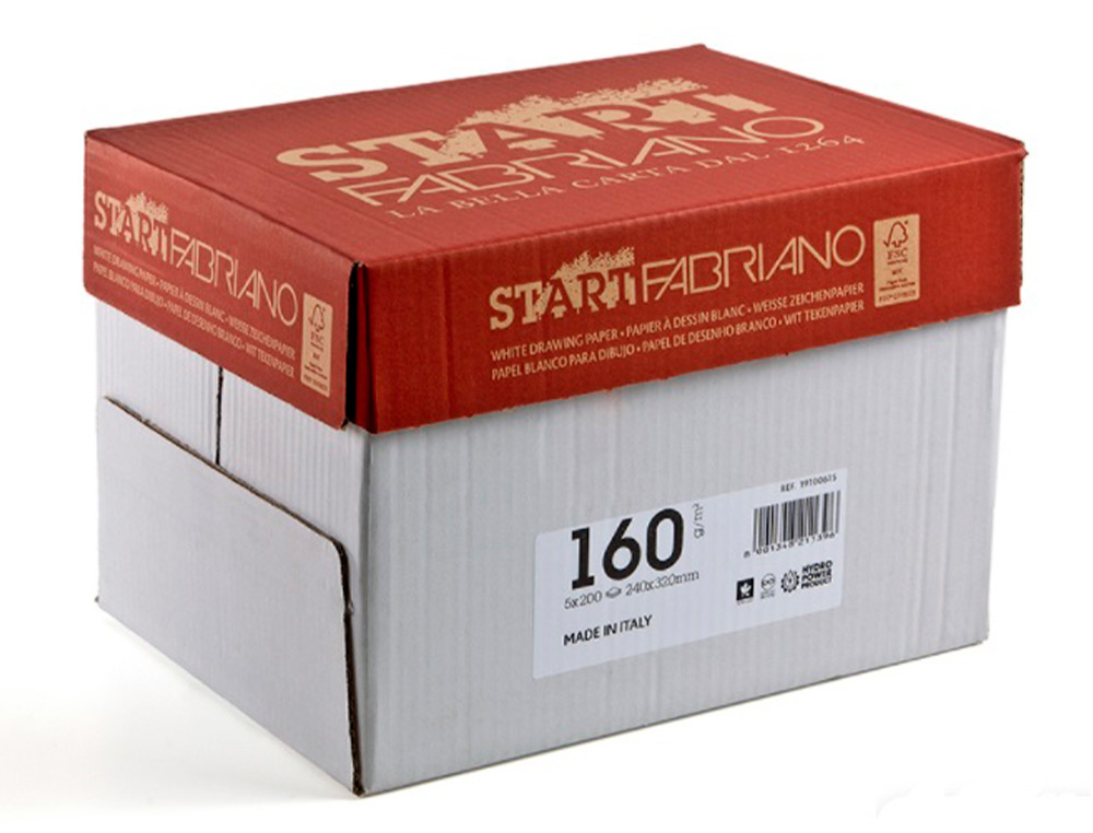 PAPIER DESSIN FABRIANO ST'ART 160G/M2 FORMAT A4 21X29,7CM 200 FEUILLES