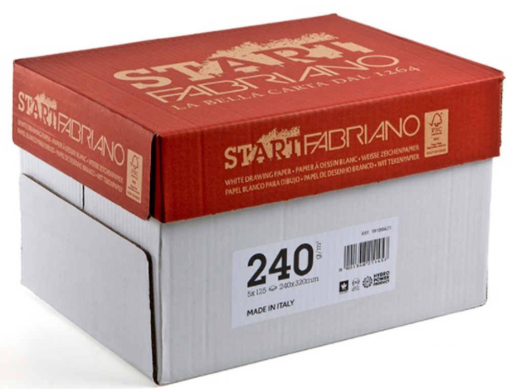 PAPIER DESSIN FABRIANO ST'ART 240G/M2 FORMAT 24X32CM 125 FEUILLES