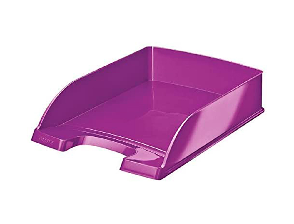 CORBEILLE  COURRIER LEITZ WOW POLYSTYRNE 255X70X357MM SUPERPOSABLE VERTICALE/ESCALIER COLORIS VIOLET MTALLIS