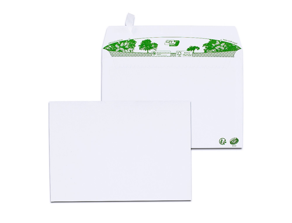 ENVELOPPE GPV C5 BANDE DE PROTECTION 80G RECYCLES 162X229 BLANCHE BOITE DE 200