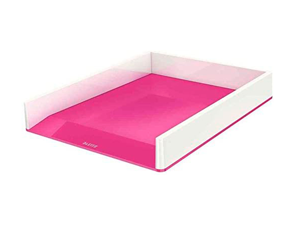 CORBEILLE  COURRIER LEITZ WOWDUAL POLYSTYRNE SUPERPOSABLE 336X267X49CM COLORIS ROSE