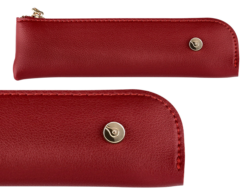 STYLO-BILLE ET ETUI SIMILI CUIR BELIUS SOIREE ALUM. DETAILS ET ATTRIBUTS OR ENCRE BLEUE COLORIS BORDEAUX COFFRET CADEAU