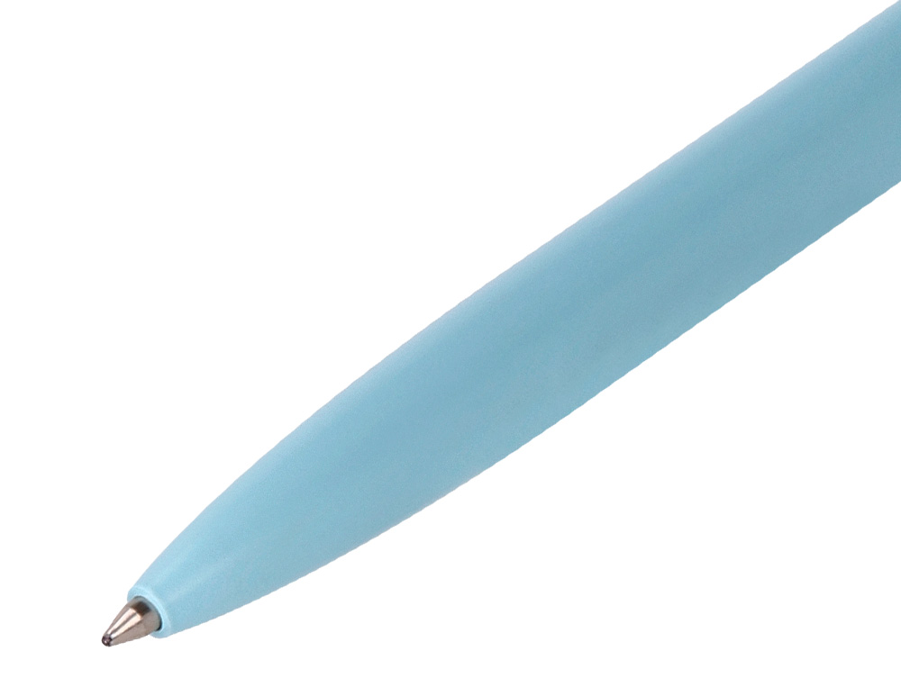 STYLO-BILLE BELIUS ROCKET B MONOCHROME SANS AGRAFE ENCRE BLEUE COLORIS BLEU DANS COFFRET CADEAU ORIGINAL CYLINDRIQUE