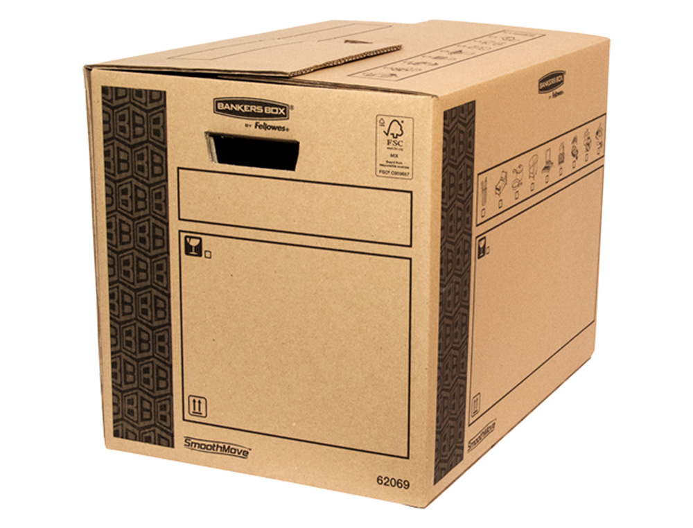 CAISSE TRANSPORT FELLOWES CARGO 350X370X500MM PACK DE 10