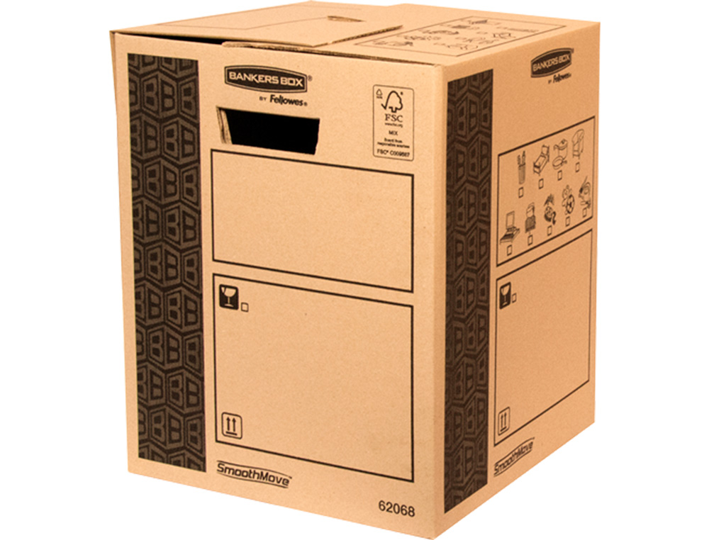 CAISSE TRANSPORT FELLOWES CARGO 300X370X400MM PACK DE 10