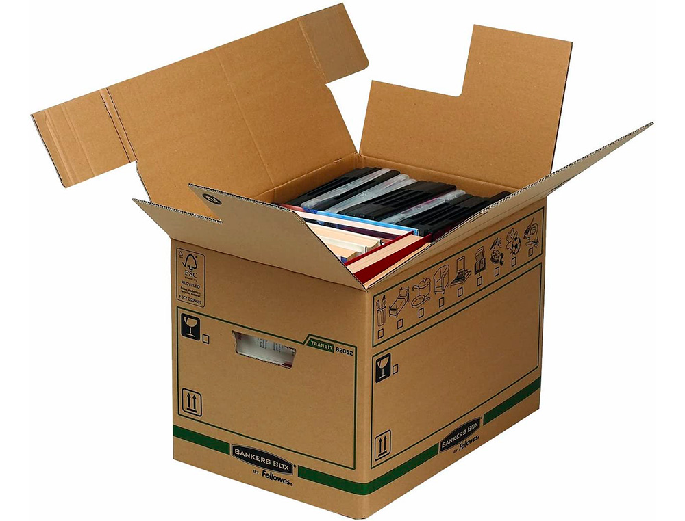 CAISSE TRANSPORT FELLOWES CARGO 300X370X400MM PACK DE 10