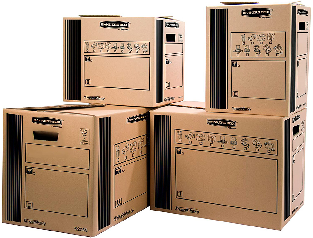 CAISSE TRANSPORT FELLOWES CARGO 300X370X400MM PACK DE 10