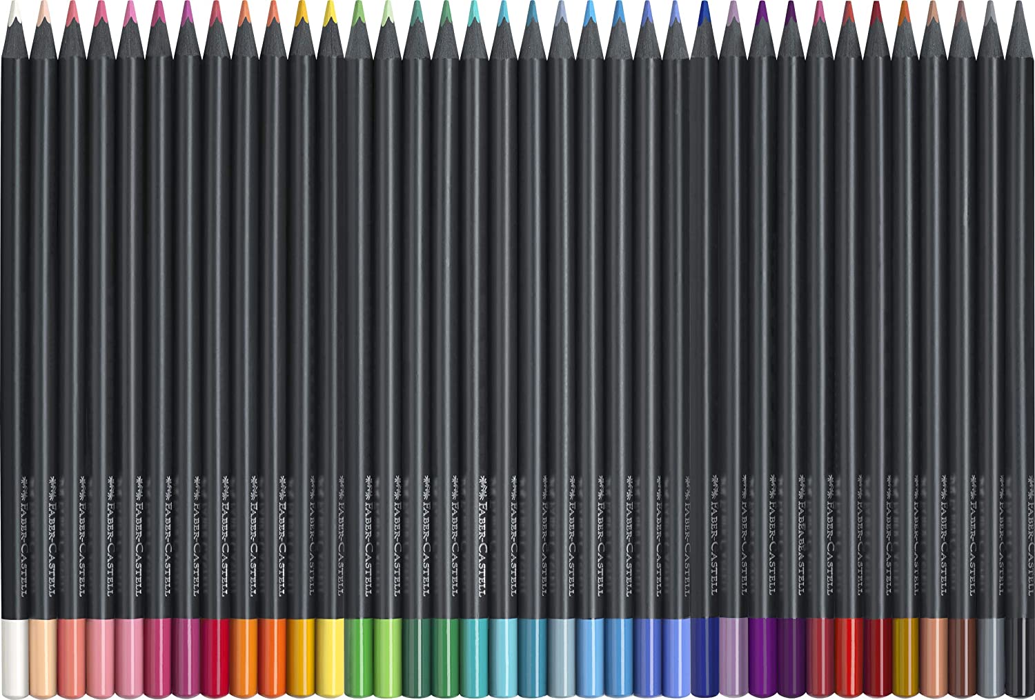 CRAYON COULEUR FABER CASTELL TRIANGULAIRE BLACK EDITION EN BOIS NOIR POCHETTE DE 36