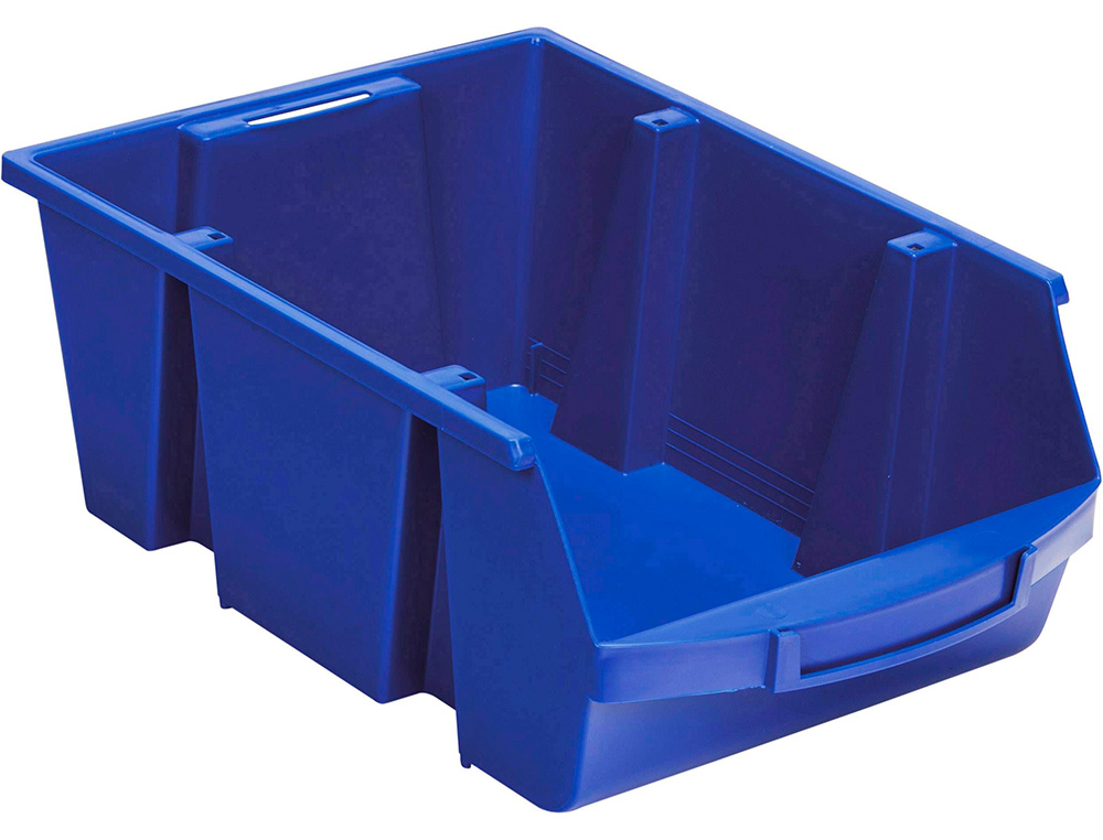 BAC A BEC VISO POLYPROPYLENE EMPILABLE RESISTANT GRANDE OUVERTURE PORTE-ETIQUETTE 33,5X21,5X15CM 10L BLEU