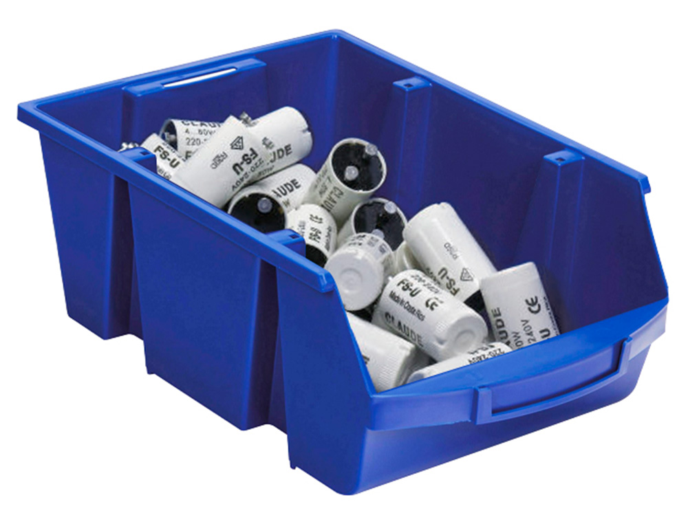 BAC A BEC VISO POLYPROPYLENE EMPILABLE RESISTANT GRANDE OUVERTURE PORTE-ETIQUETTE 33,5X21,5X15CM 10L BLEU