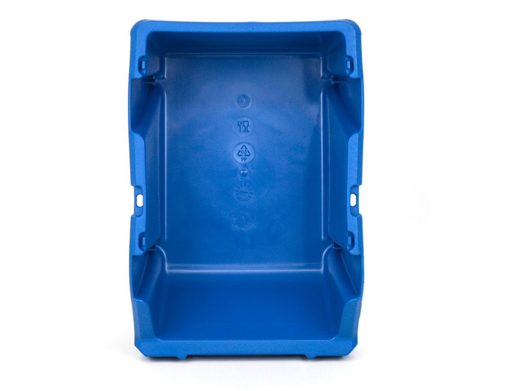 BAC A BEC VISO POLYPROPYLENE EMPILABLE RESISTANT GRANDE OUVERTURE PORTE-ETIQUETTE 45,5X30X17,5CM 28L BLEU
