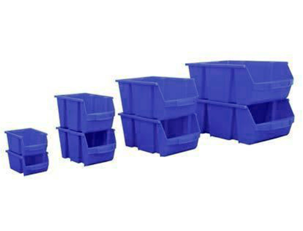 BAC A BEC VISO POLYPROPYLENE EMPILABLE RESISTANT GRANDE OUVERTURE PORTE-ETIQUETTE 45,5X30X17,5CM 28L BLEU