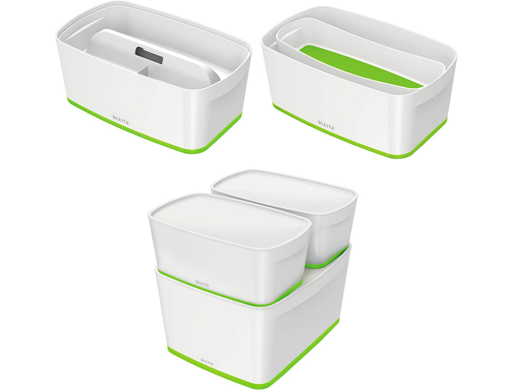 BAC RANGEMENT LEITZ MYBOX FORMAT A5 5L 318X128X3191MM BLANC VERT