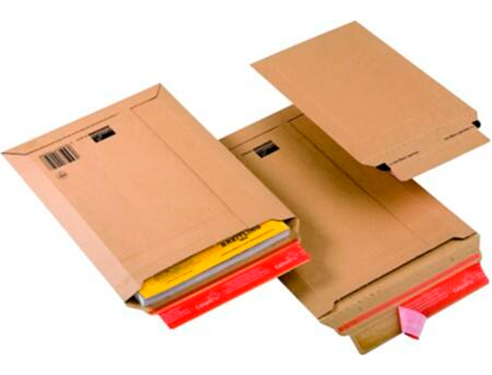 POCHETTE EXPEDITION COLOMPAC CARTON ONDULE BANDE ADHESIVE 570X420X50MM
