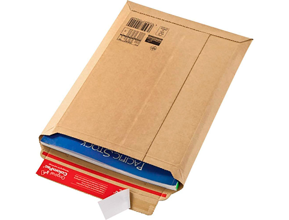POCHETTE EXPEDITION COLOMPAC CARTON RIGIDE BLANC BANDE     ADHESIVE 310X445X30