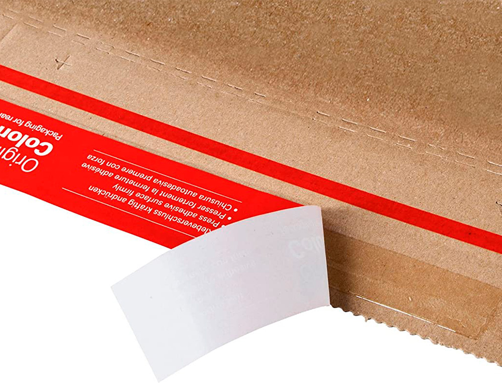 POCHETTE EXPEDITION COLOMPAC CARTON RIGIDE BLANC BANDE     ADHESIVE 310X445X30