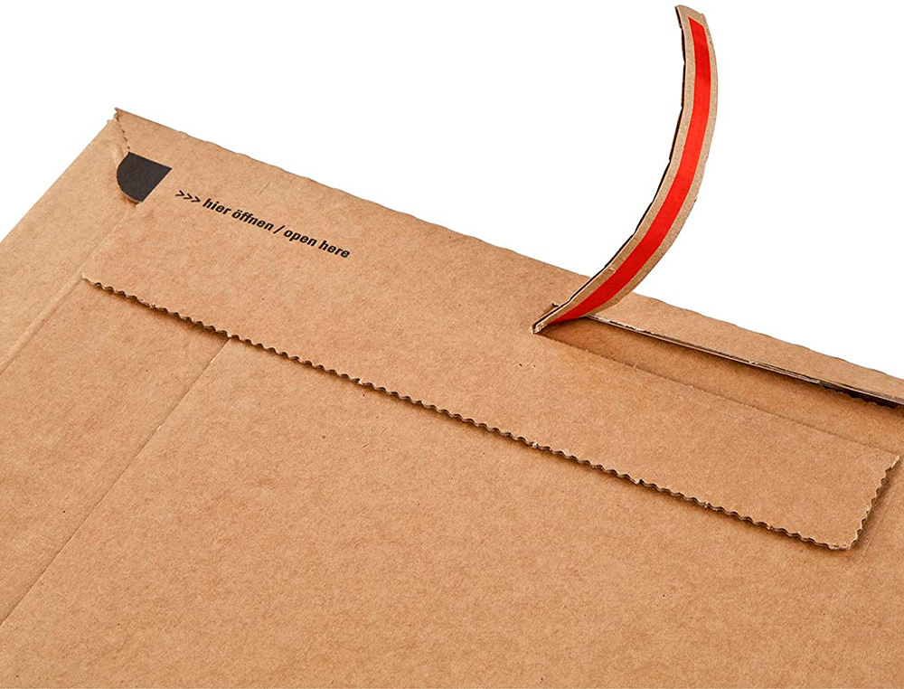 POCHETTE EXPEDITION COLOMPAC CARTON RIGIDE BLANC BANDE     ADHESIVE 310X445X30