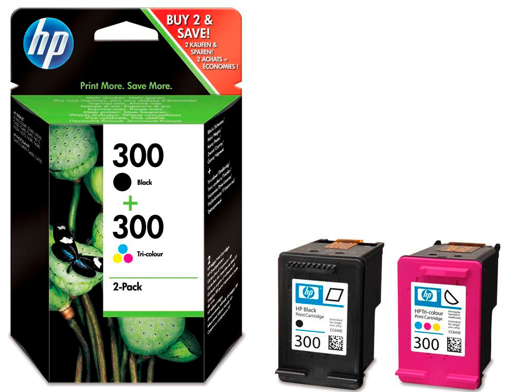 CARTOUCHE HP 300 JET D'ENCRE CN637EE 4 COULEURS NOIR/JAUNE/CYAN/MAGENTA 365P
