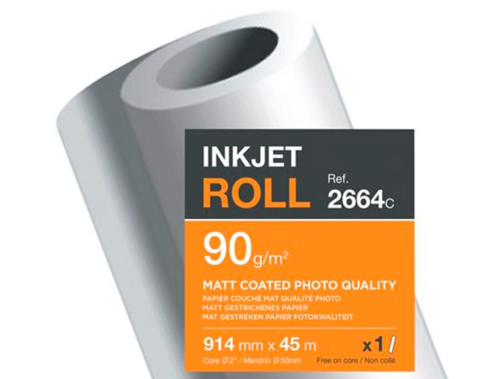 PAPIER CLAIREFONTAINE COUCHE BRILLANT LARGEUR 30MX914MM 190G APPLICATION JET D'ENCRE QUALITE PHOTO BOBINE