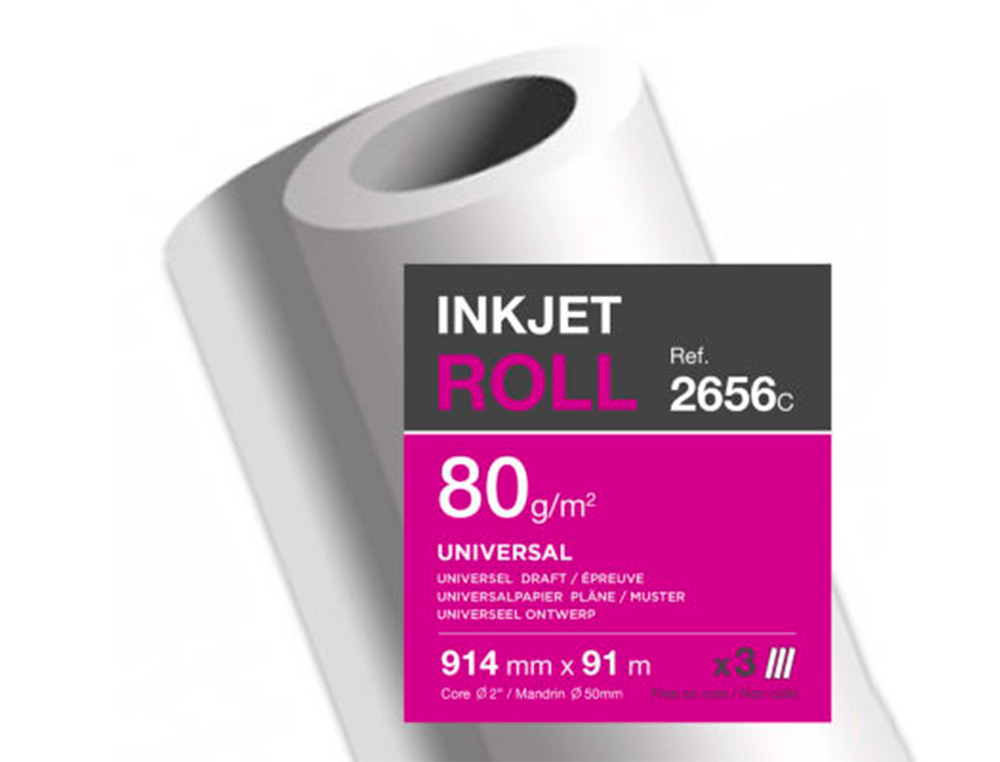PAPIER CLAIREFONTAINE PLAN EXTRA BLANC LARGEUR 91MX914MM 80G APPLICATION JET D'ENCRE QUALITE PHOTO BOBINE