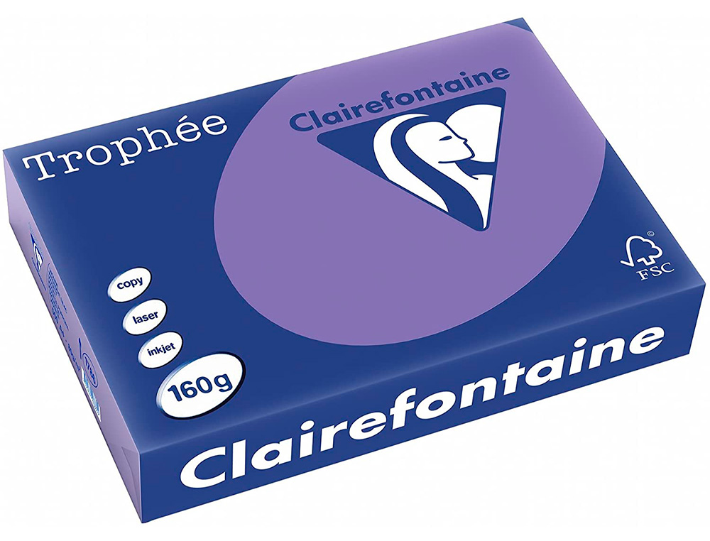 PAPIER CLAIREFONTAINE MULTIFONCTION LASER COULEUR   TROPHE A3 160G/M2 VIOLINE     PARFAITE OPACITE PAQUET 250