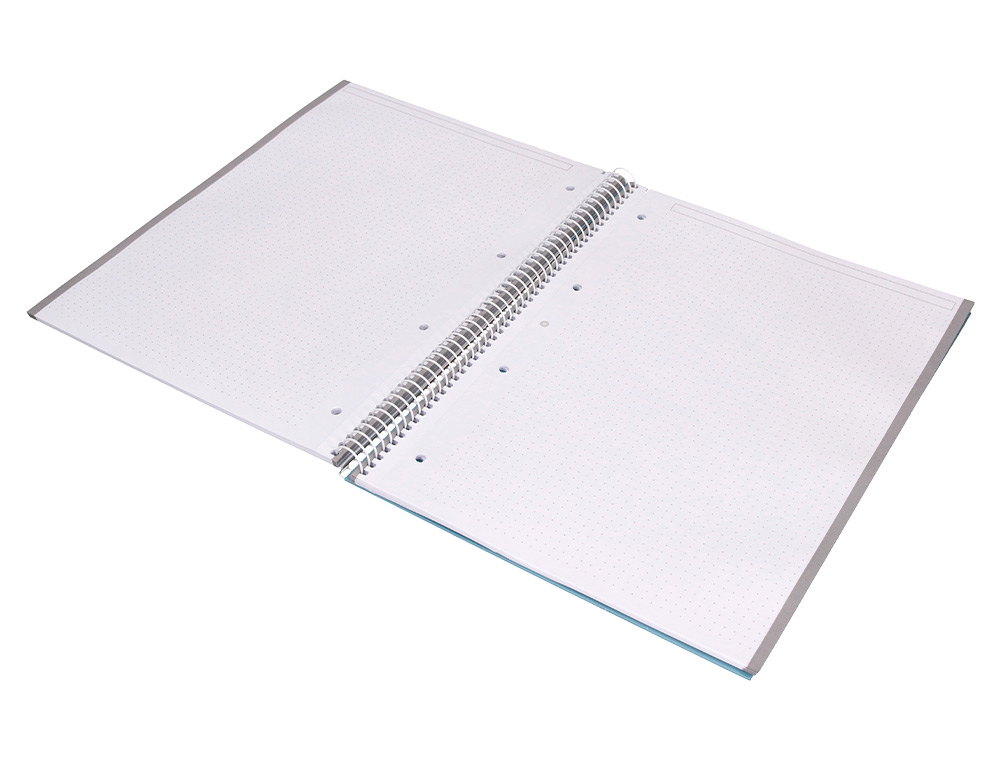 CAHIER SPIRALE ANTARTIK A4 80P 90G COUVERTURE CARTONEE   REGLURE DOT 4 TROUS COLORIS   BLEU CIEL