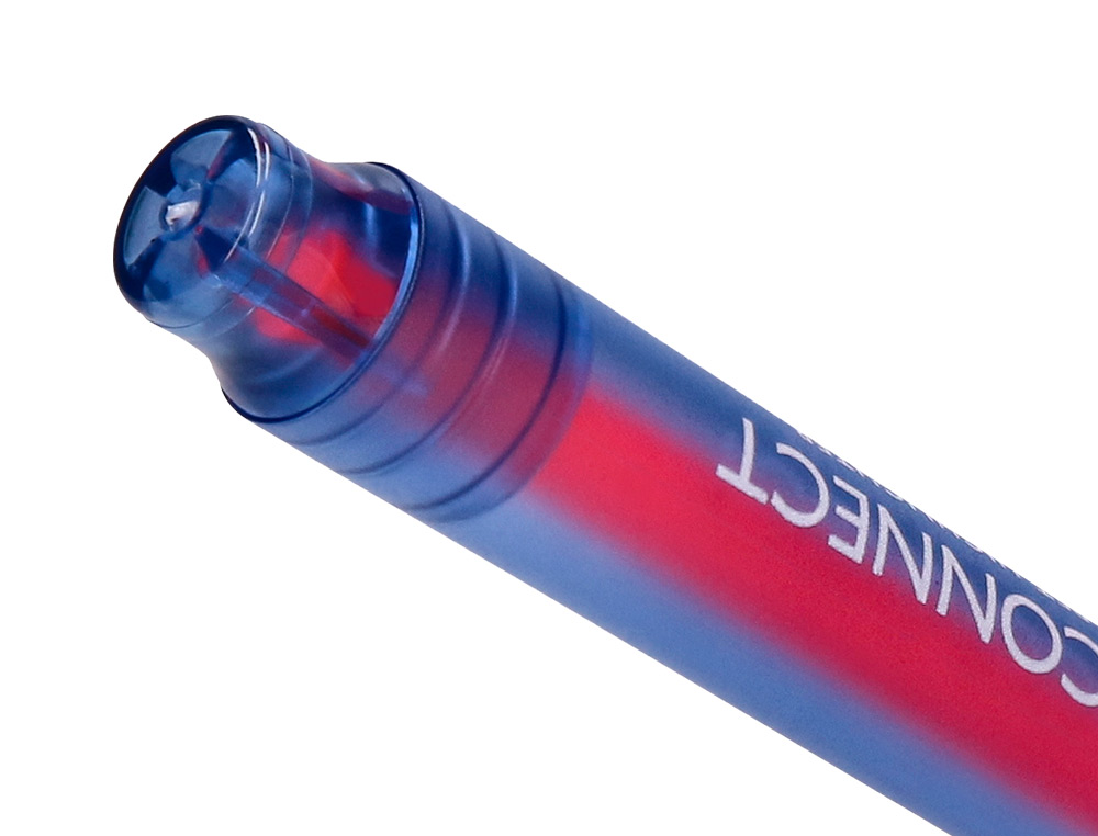 SURLIGNEUR Q-CONNECT FLUORESCENT CORPS TRANSPARENT POINTE BISEAUTEE TRAIT 1-5MM GRIP COLORIS ASSORTIS POCHETTE 4 UNITES