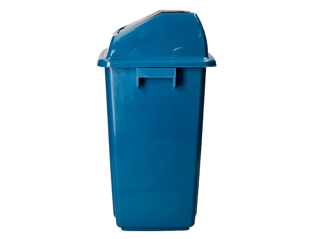 POUBELLE Q-CONNECT PLASTIQUE COUVERCLE BASCULANT OUVERTURE FACILE 2 POIGNEES 20L         340X240X450MM COLORIS BLEU