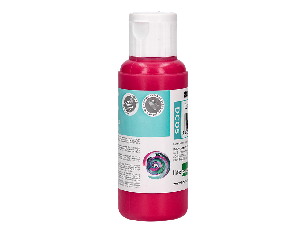 PEINTURE ACRYLIQUE LIDERPAPEL COLORIS MAGENTA BOUTEILLE 80ML